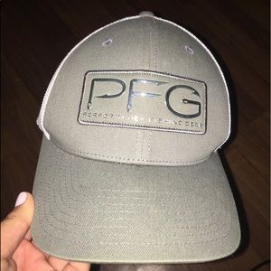 grey & white PFG hat